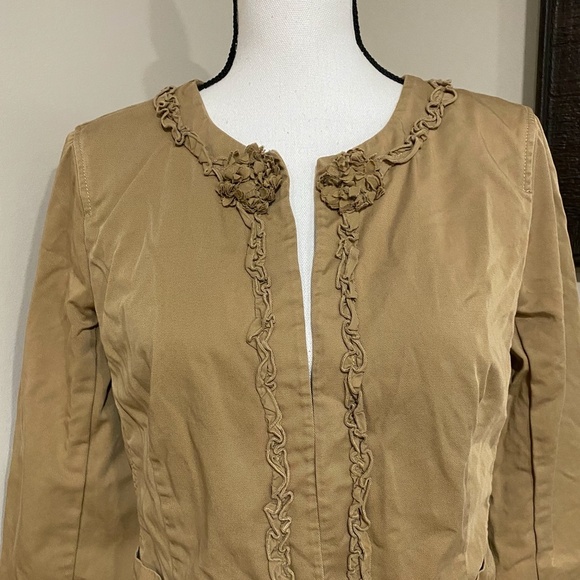 **J. CREW* Tan Classic Twill Chino Jacket Size 10 - Picture 2 of 6